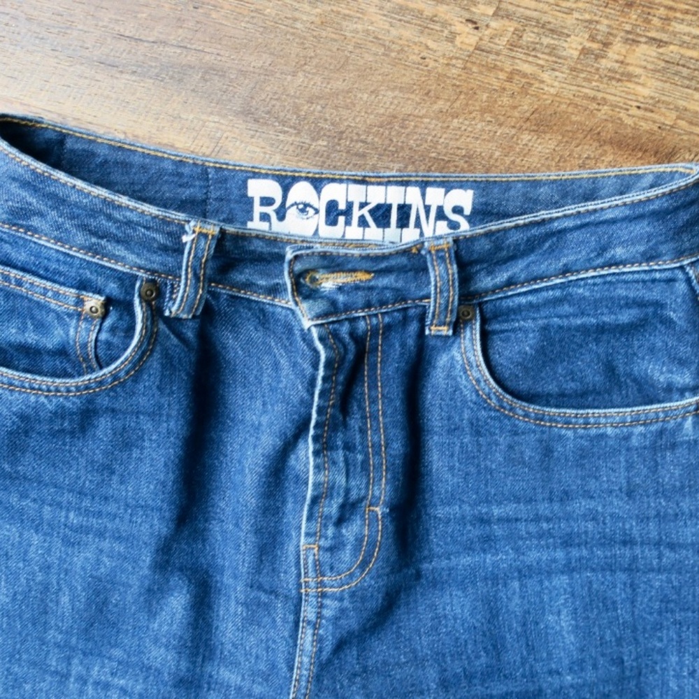 Blue Rockins High Rise Non Stretch Straight Jean